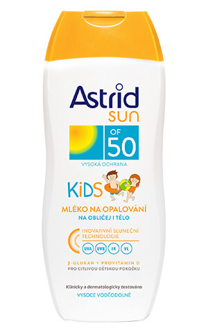 Astrid Sun Kids mlieko na opaľovanie pre deti SPF50 200 ml