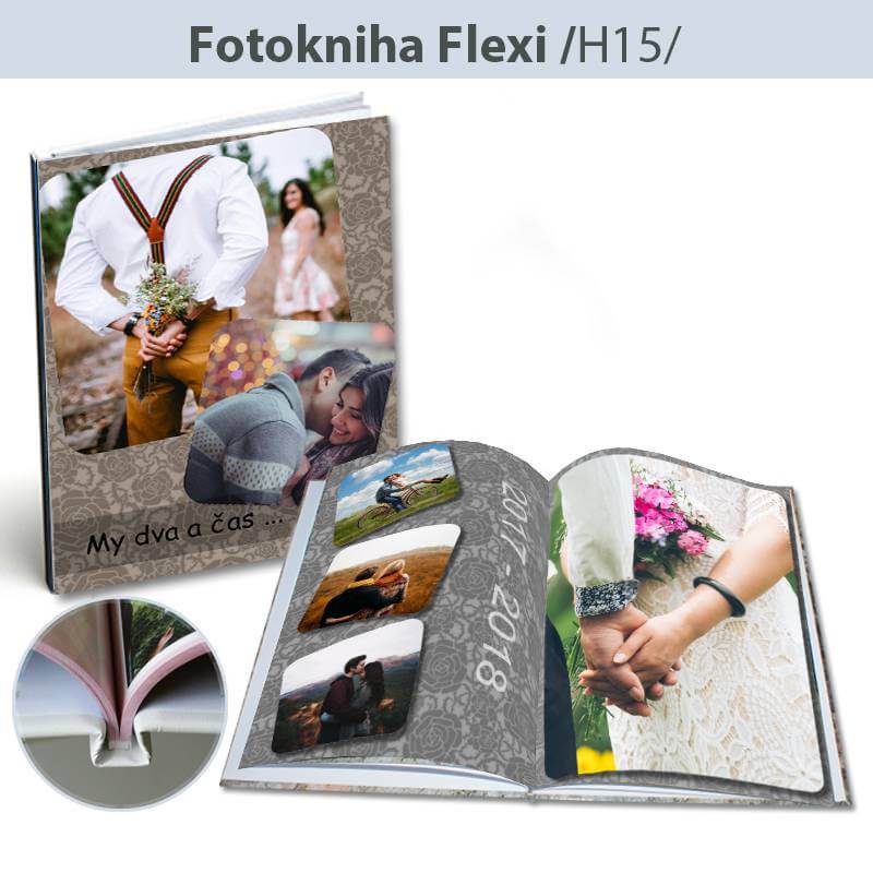 Fotokniha formát Flexi A4 na výšku - H15, 24 strán, tvrdá knižná väzba