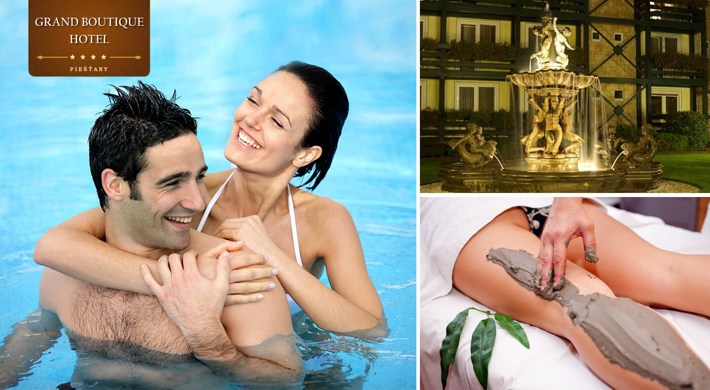 Letný kúpeľný oddych v Grand Boutique Hoteli Sergijo**** Piešťany s polpenziou a luxusnými wellness procedúrami