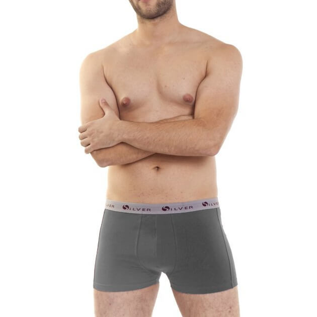 Pánske boxerky RIKI - tmavosivé so svetlosivou gumičkou, veľkosť L
