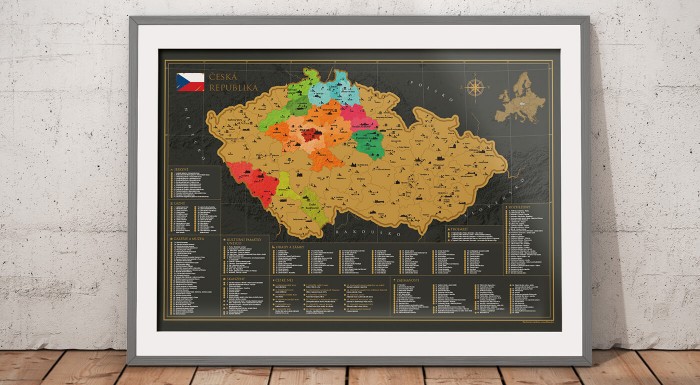 Najpodrobnejšia stieracia mapa Česka - spoznajte najkrajšie miesta u našich susedov a zaznačte si svoje výlety na originálnu mapu. Ideálny darček pre vašich blízkych - Slovákov i Čechov :)