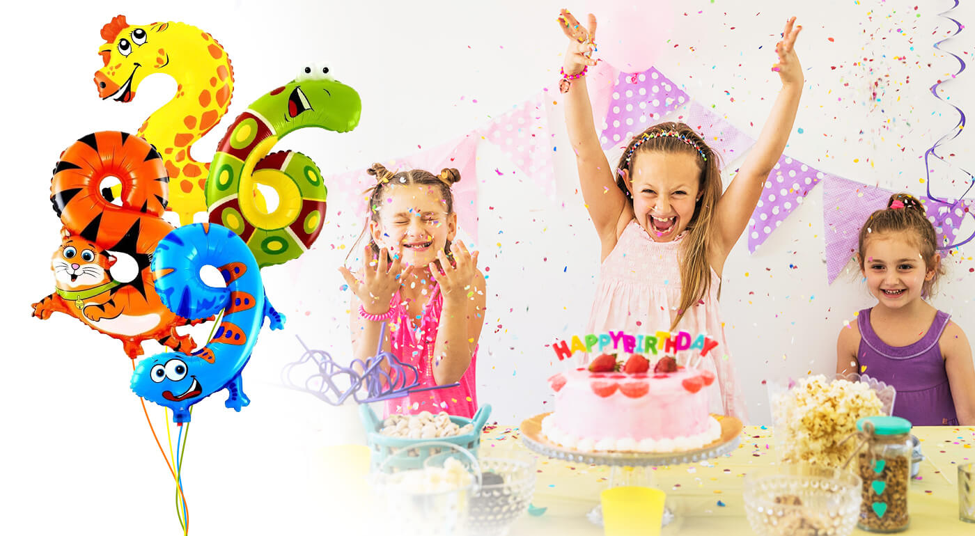 Narodeninové balóny v tvare milých zvieratiek alebo balónový nápis HAPPY BIRTHDAY
