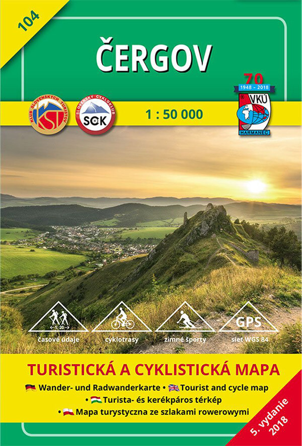 VKÚ Harmanec Turistická mapa Čergov 1:50 000 TM 104
