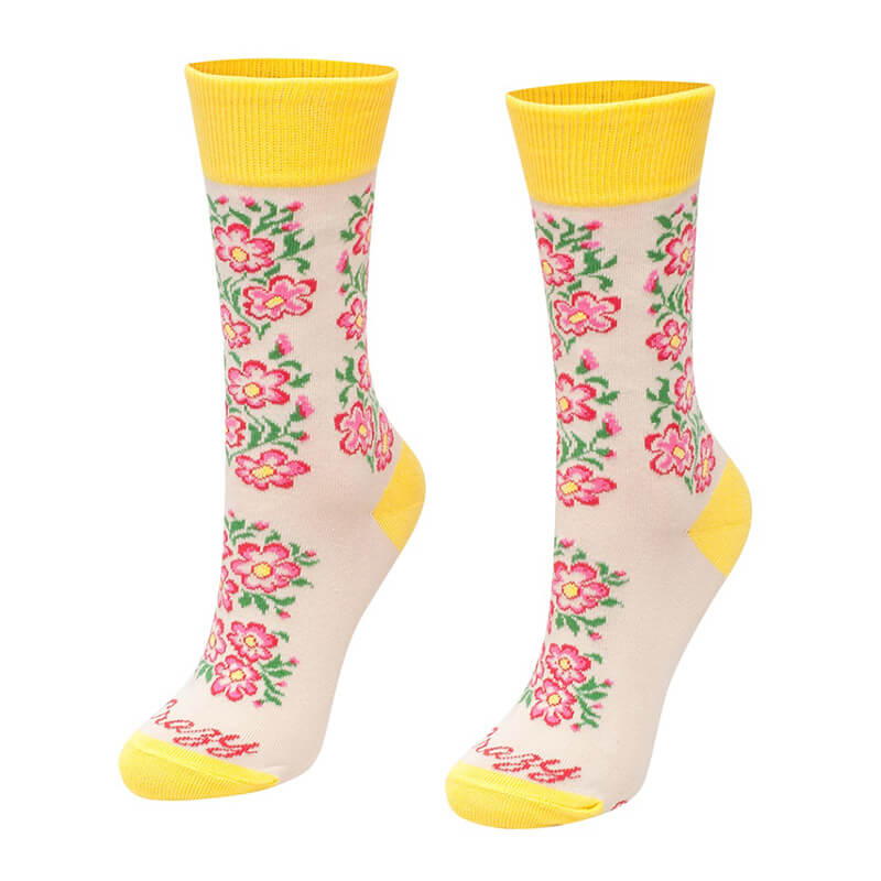 Crazy Step ponožky Žltý kvietok - veľkosť 43-46