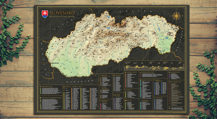 Prírodopisná stieracia mapa Slovenska - objavujte prírodné krásy našej krajiny a spoznávanie si značte na svoju mapu. Ideálny darček aj pre vašich blízkych.