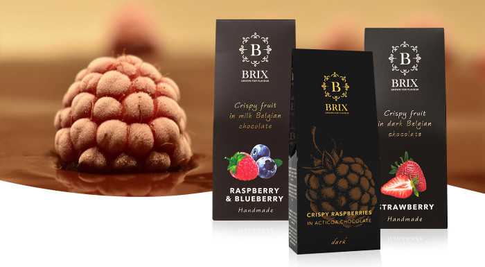 Mrazom sušené ovocie v belgickej čokoláde BRIX