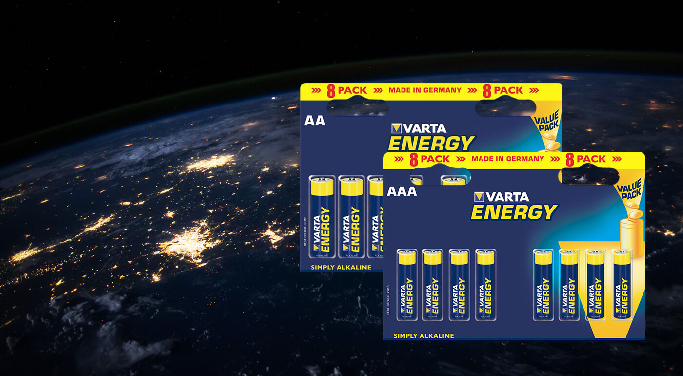 Alkalické baterky Varta Energy vo výhodnom 8-kusovom balení