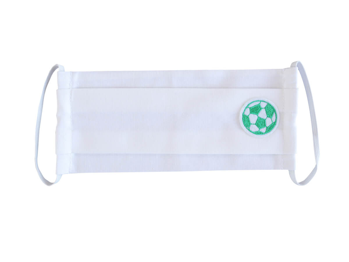 Bavlnené rúško- biely obdĺžnik s nažehlovačkou - Futbal