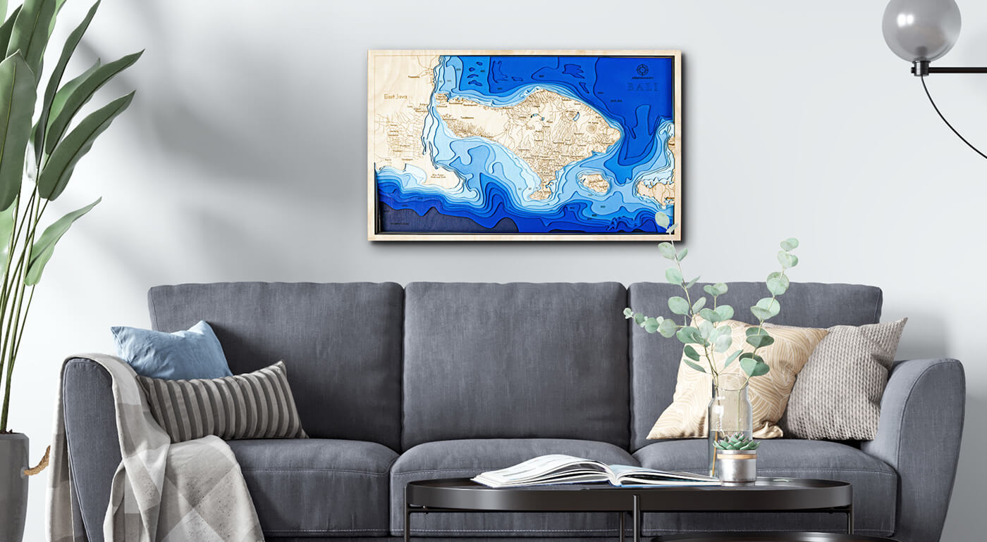 Drevené mapy prímorských krajín s 3D vrstvami - dokonalý darček pre milovníkov cestovania