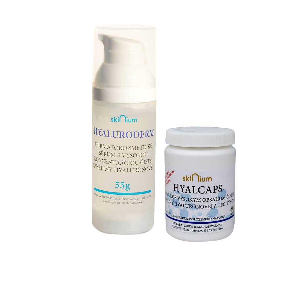 Balíček kozmetiky 4: Hyaluroderm na deň a noc 55 g, Hyalcaps pre celkovú hydratáciu (60 kapsúl)