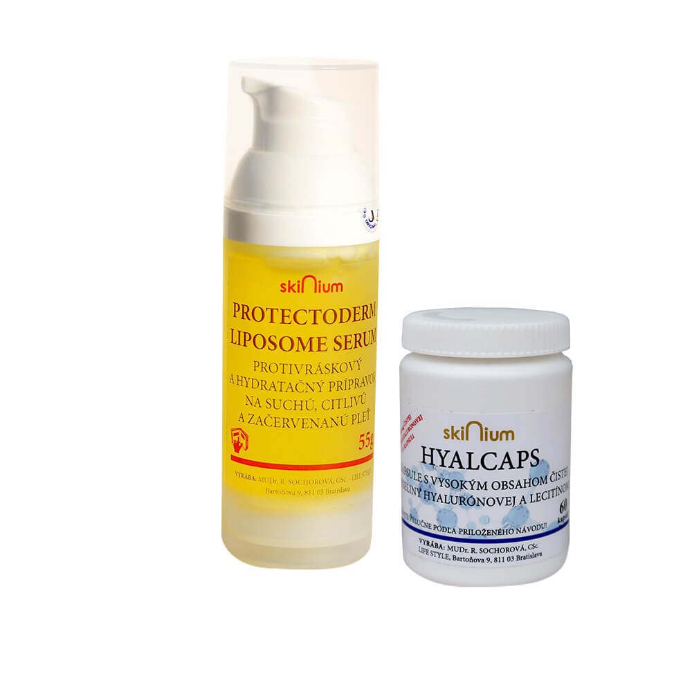 Balíček kozmetiky 5: Protectoderm na deň a noc 55 g, Hyalcaps pre celkovú hydratáciu (60 kapsúl)