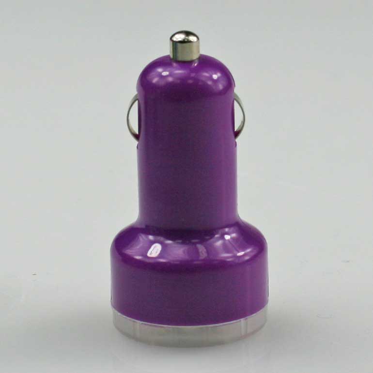 USB auto nabíjačka fialová