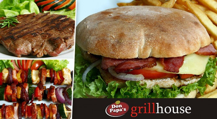 Grilovaný burger + nápoj len za 1,99€. Navštívte Don Papa’s GRILLHOUSE v Trenčíne či Banskej Bystrici a vyberte si zo širokej ponuky burgerov podľa vašej chuti.