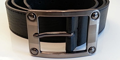 Pánsky kožený opasok s oceľovou prackou - model R