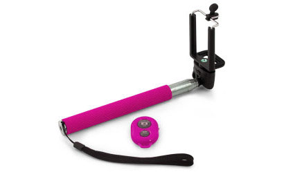 Teleskopický ​bluetooth ​selfie držiak - ružový