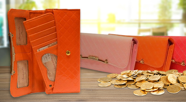 Elegantné dámske peňaženky so zlatou aplikáciou