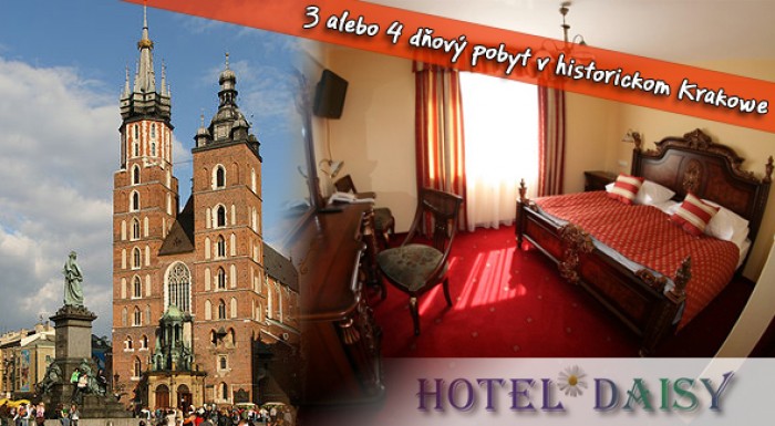 3 alebo 4 dňový pobyt v Hoteli Daisy Superior*** v Krakowe. 