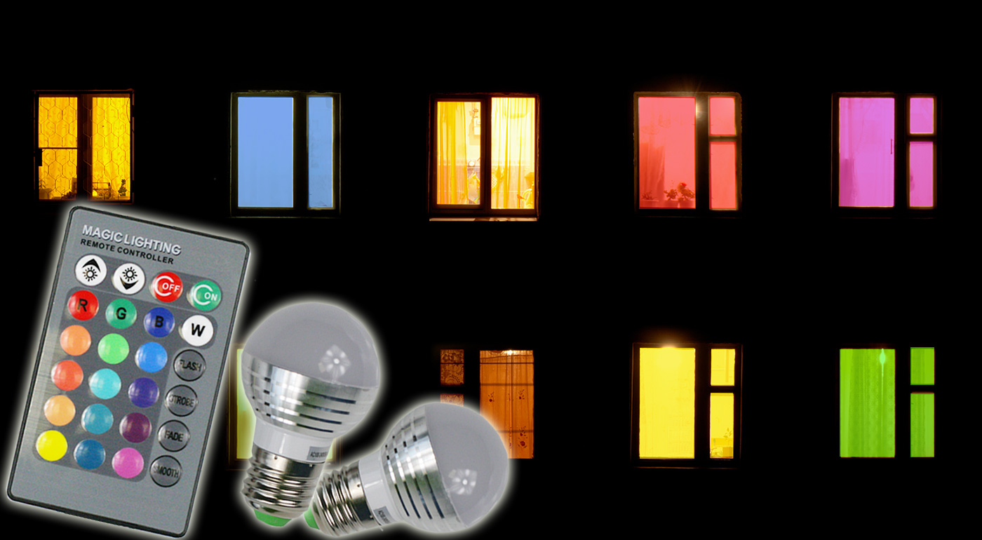 Úsporná žiarovka meniaca až 16 farieb s diaľkovým ovládačom