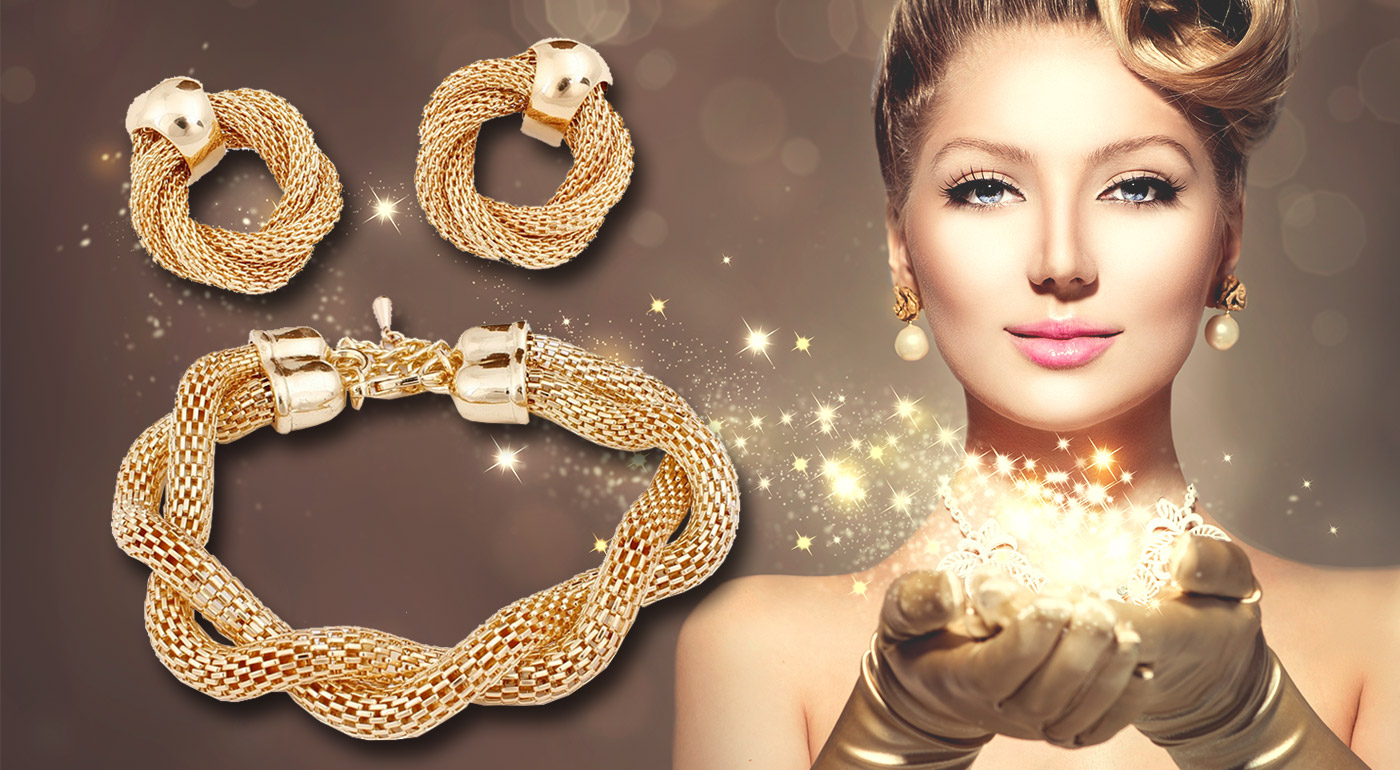 Luxusný 4-dielny set šperkov v zlatej farbe pre každú ženu!