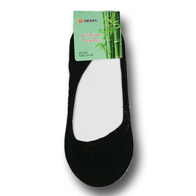 Dámske bambusové ponožky do balerínok - 5 párov - čierna farba