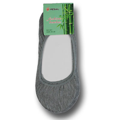 Dámske bambusové ponožky do balerínok - 5 párov - šedá farba
