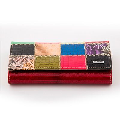 Dámska luxusná peňaženka JULIA ROSSO vzorovaná - červená