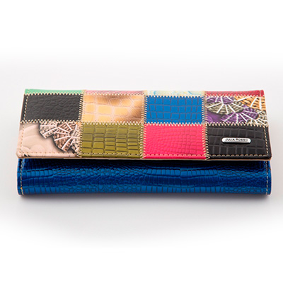 Dámska luxusná peňaženka JULIA ROSSO vzorovaná - modrá