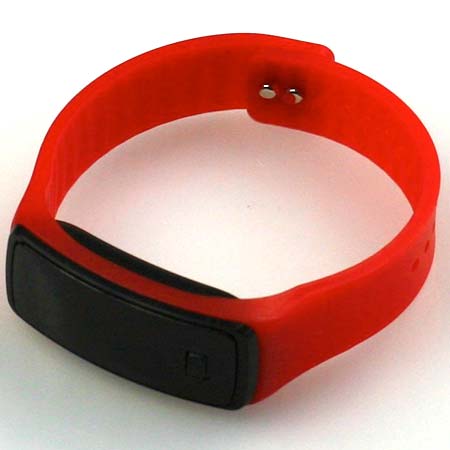 Silikónové hodinky s LED displejom - farba červená