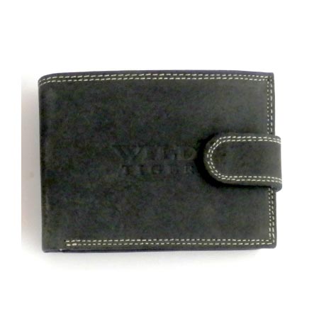 Pánska kožená peňaženka WILD na šírku - čierna