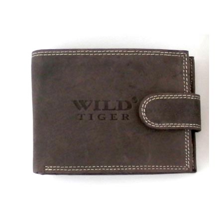 Pánska kožená peňaženka WILD na šírku - tmavohnedá