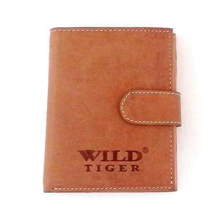 Pánska kožená peňaženka WILD na výšku - svetlohnedá