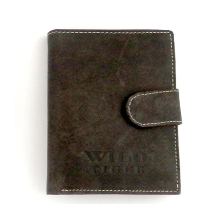 Pánska kožená peňaženka WILD na výšku - tmavohnedá