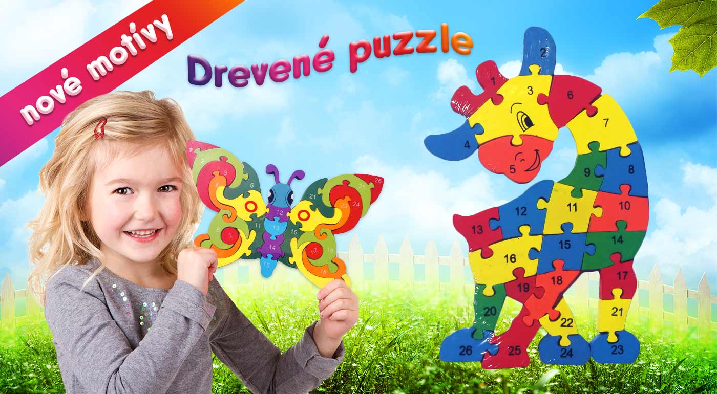 Drevené puzzle pre deti - na výber rôzne varianty