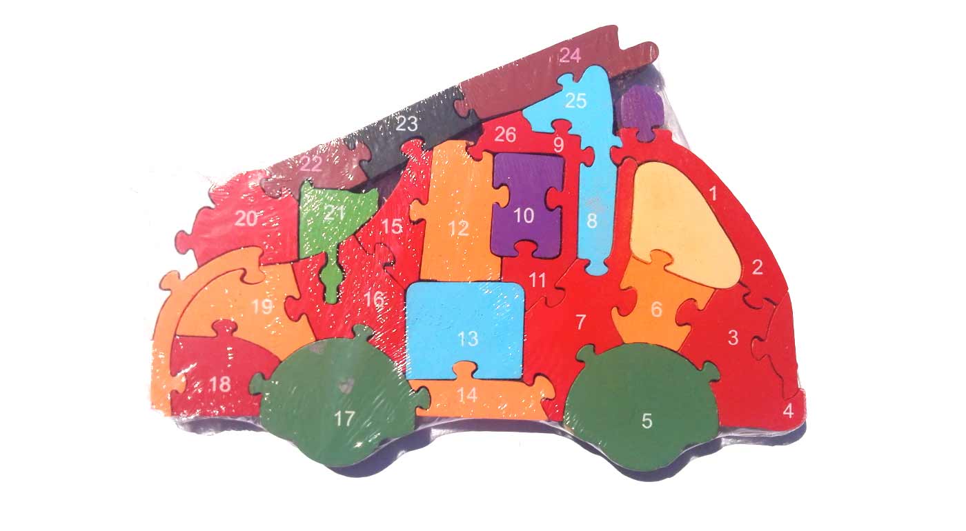 Drevené puzzle - hasičské auto