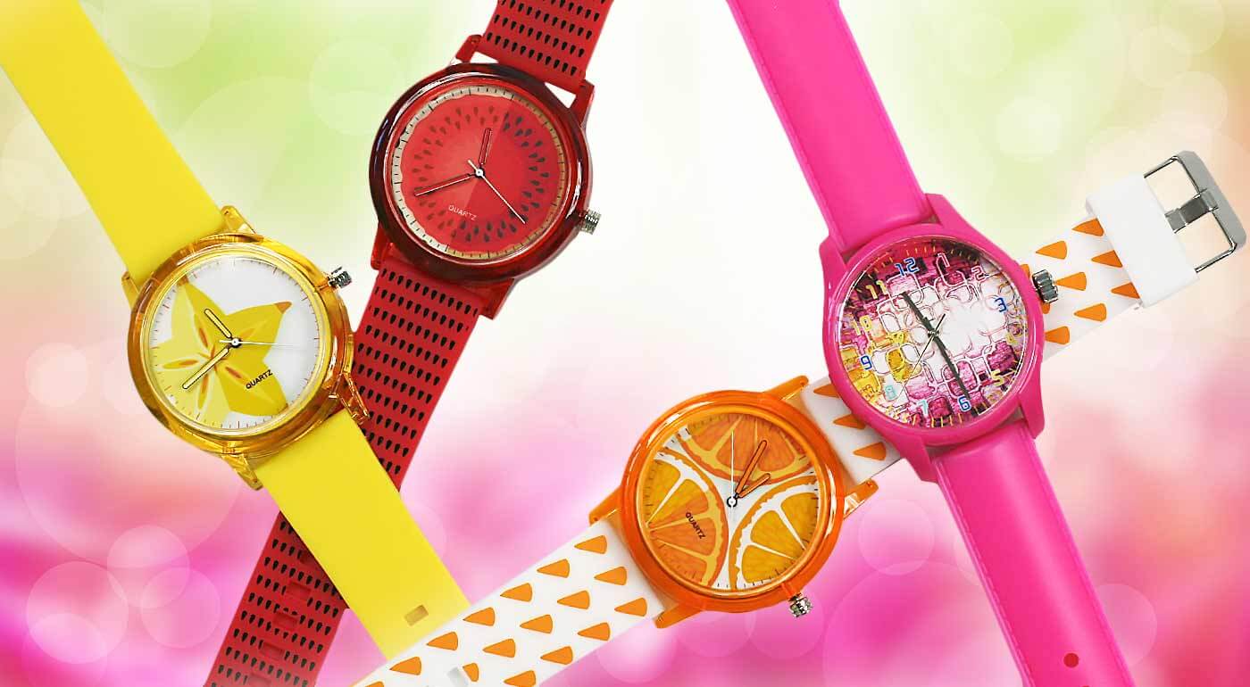 Originálne dámske hodinky vo výrazných farbách - svieži doplnok, pre každú dámu teraz s bonusom 3+1 ZADARMO