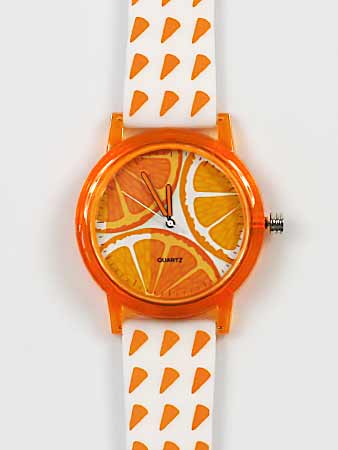 Dámske hodinky - oranžovo-biele