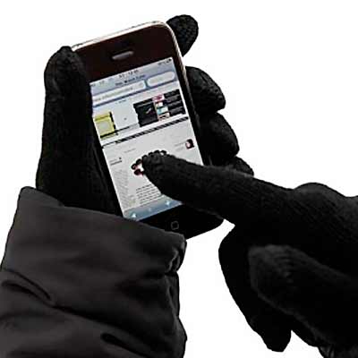 Čierne rukavice na mobil (unisex) - jedna veľkosť