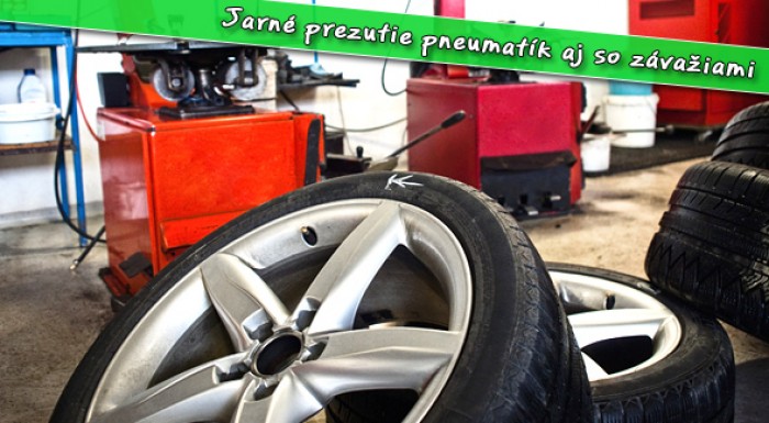 Jarné prezutie pneumatík + vyváženie kolies aj so závažiami.