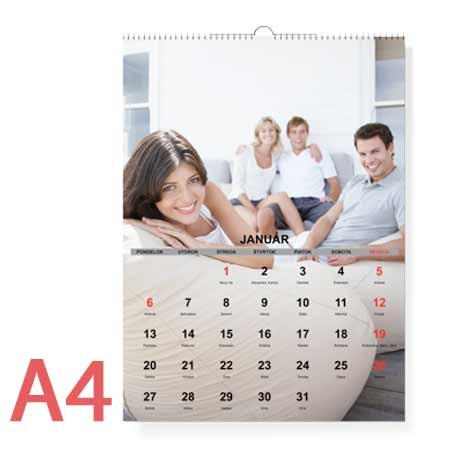Nástenný fotokalendár mesačný, formát A4 (12 strán + 1 titulná) - orientácia na výšku